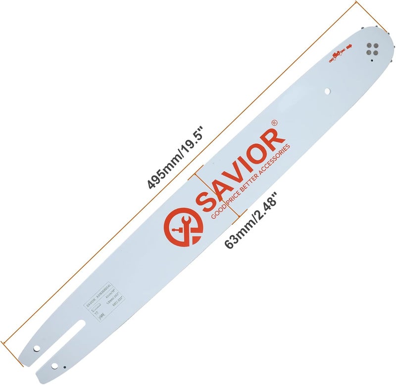 Savior 18 Inch Chainsaw Guide Bar and Chain Combo, .325" Pitch, .063" Gauge, 68 Drive Links for 025, 025C, MS250, MS251, MS251C-BE Chainsaws, Replacement 183PXLBA074 578780 (3*Chains+1*Bar) - Image 5